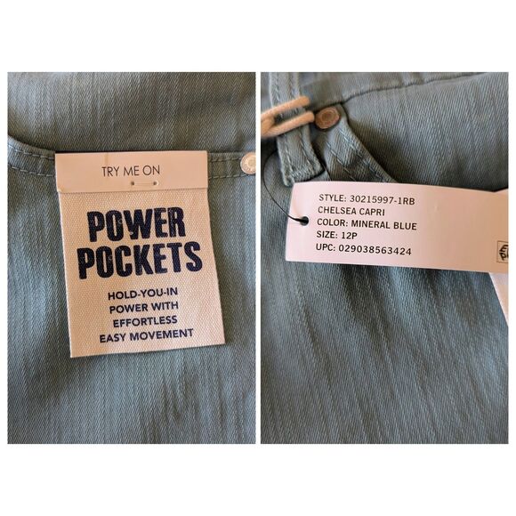 NWT  Code Bleu Chelsea Classic Rise Secret Tummy Panel Capri  Sz 12P - Picture 4 of 11